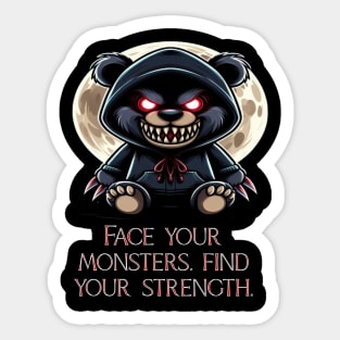 Face your monsters find your strength. Sticker